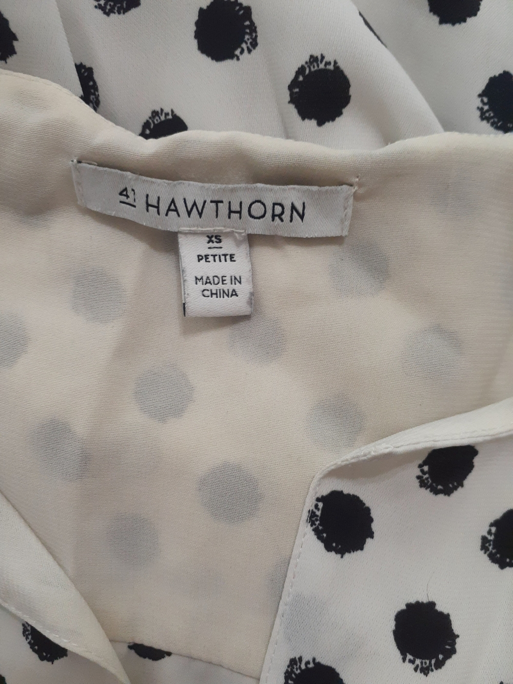 41 Hawthorn White Blouse with Black Polka Dots - Picture 2 of 6